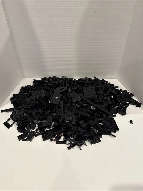 Lot Of 2 Pounds (Lbs) Lego Random Black Parts Pieces Bricks Sorted