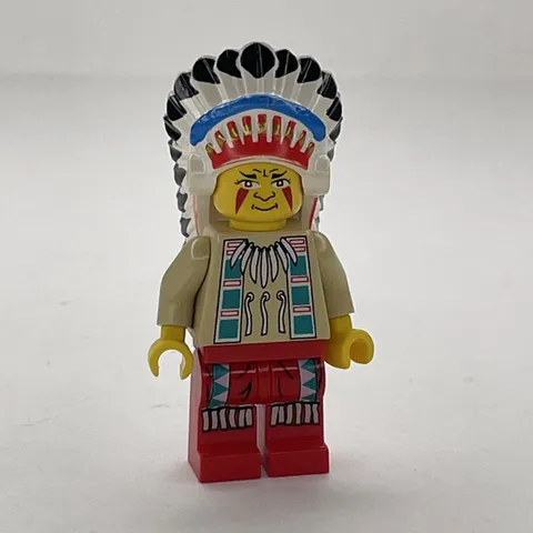Big Chief Rattle Snake Native Minifigure From Lego Set #6746 Chief's Tepee RARE!
