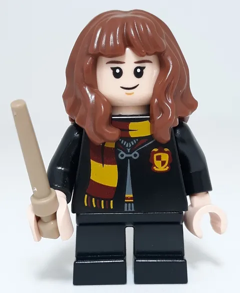 Lego Harry Potter Hermione Granger Hogwarts Robe Clasped Minifigure With Wand