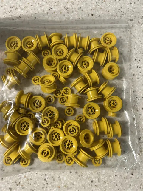 Lego Yellow Wheel Hub Centers Assorted Sized Lot