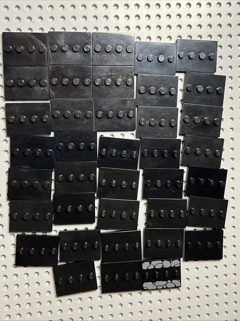 Lego 88646 Black Tile Modified 3x4 with 4 Studs in Center Minifigure Stands 38pc