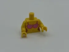 Pink Bathing Suit Bikini Yellow Custom Torso - Printed On Real LEGO Bricks UV