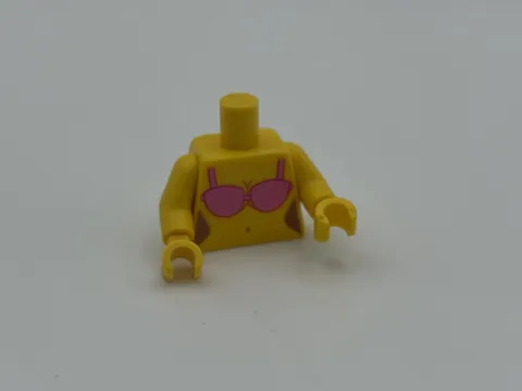 Pink Bathing Suit Bikini Yellow Custom Torso - Printed On Real LEGO Bricks UV