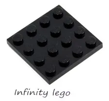 12 LEGO Black Plate Base Board 4 x 4 (3031) - 12 Pieces