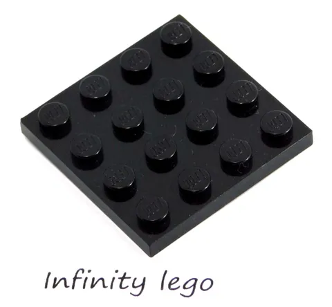 12 LEGO Black Plate Base Board 4 x 4 (3031) - 12 Pieces