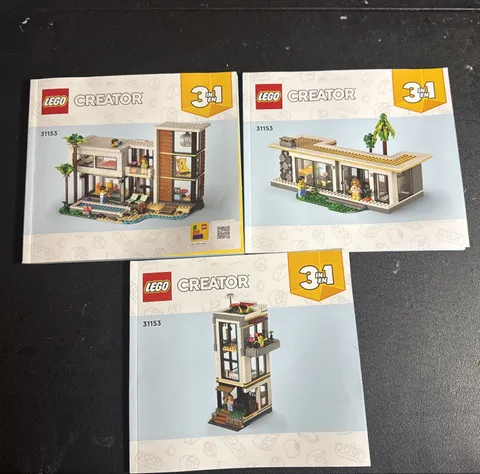 LEGO Creator 31153 Modern House 3 In 1 Instruction Manuals Only