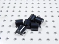 LEGO Lot of 6 Black 1x1 Curved Top Bricks BF
