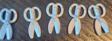 Five Lego Silver Scissors Mint