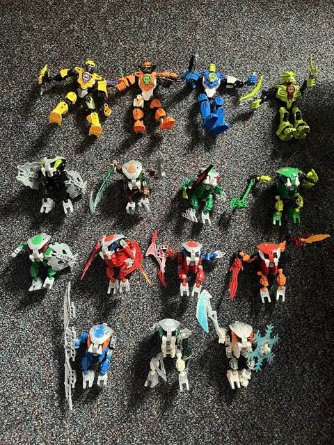 NO SHIPPING INTERNATIONAL-Massive 53 LEGO Bionicle & Hero Factory Figures- 8 lbs