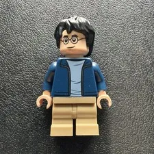 LEGO Harry Potter Minifigure Dark Blue Open Jacket Dark Tan Medium Legs hp175