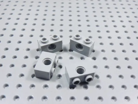 LEGO Lot of 4 Light Bluish Gray 1x2 Technic Bricks w/ Hole BB