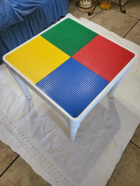 Unbranded lego Building Table for Kids 20× 20 in  Building Blocks  No Cover..