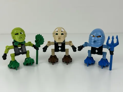 LEGO Bionicle 8543 Turaga Nokama, Turaga Matau 8541, Turaga Onewa 8542 No Bands