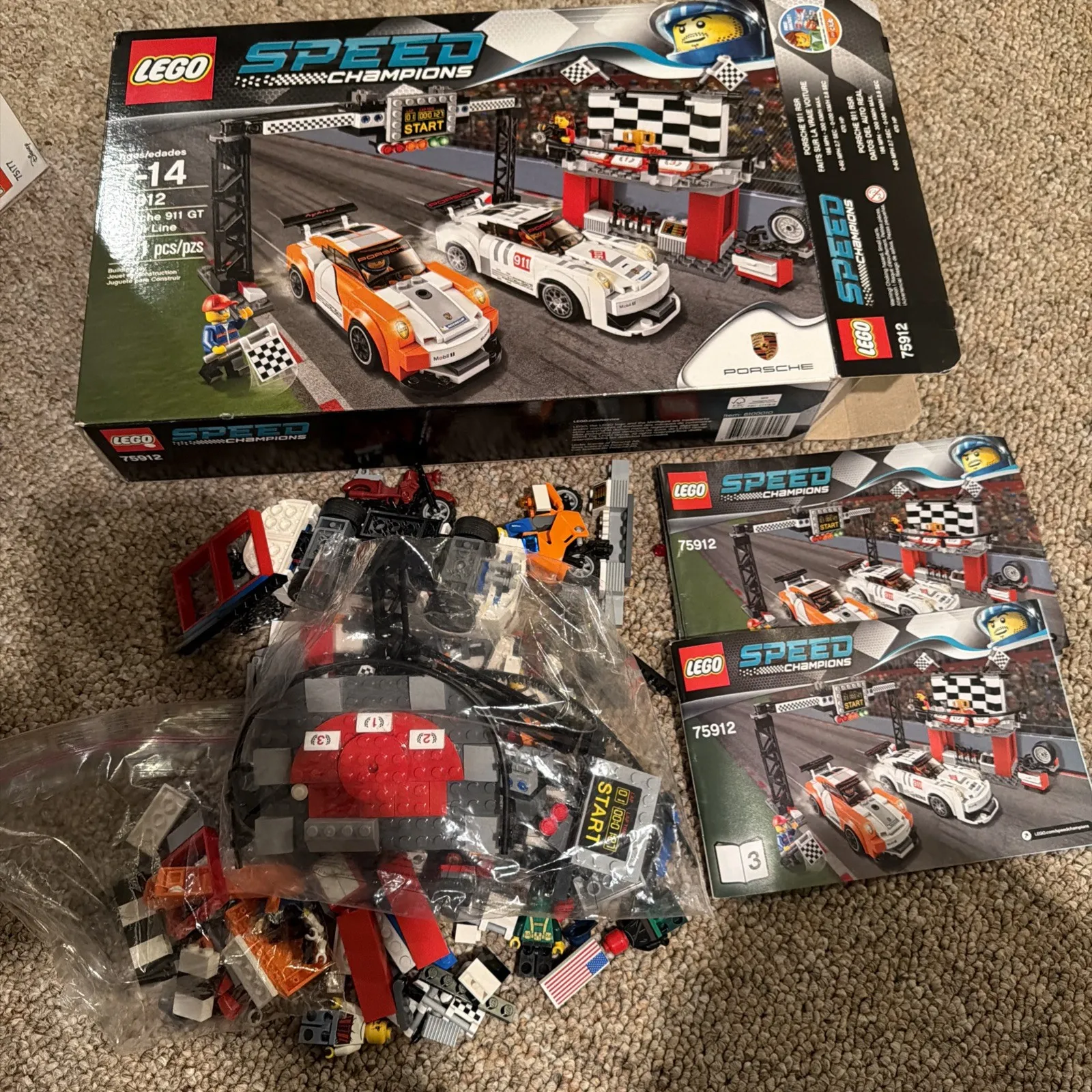Lego 75912 Speed Champions Porsche 911 GT RETIRED Complete