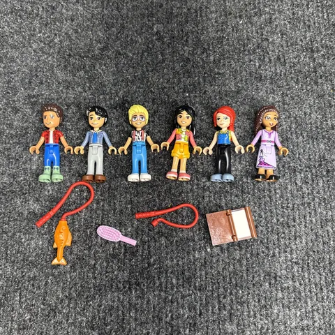 Lego Friends Minifig Lot Of 6 Girl & Boy Minifigure Doll Lot With Accessories