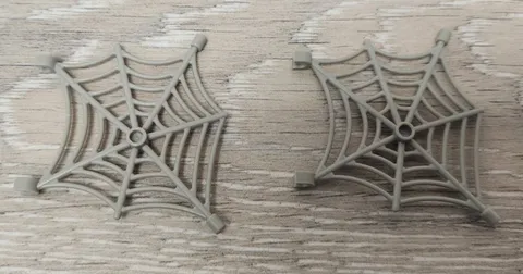 Lego 30240 Old Light Gray Spider Web Flat With Hollow Stud Bar Ends Lot Of 2