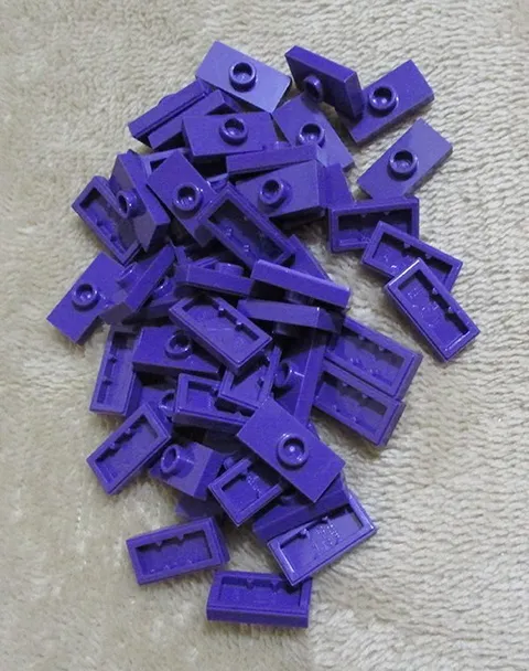 LEGO Plate, Modified 1 x 2 w/ 1 Stud Dark Purple no. 15573 (Qty 50) *NEW*