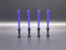 LEGO STAR WARS LIGHTSABER BLACK HILT WITH TRANS PURPLE BLADE LOT OF 4 BRAND NEW