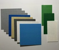 Lot of 11 Non-LEGO Baseplates 10” x 10” and 5” x 10”
