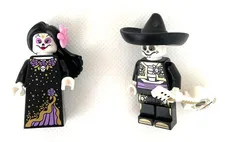 Set of 2 Minifigures Lego Minifigures Mariachi & Catrina Halloween