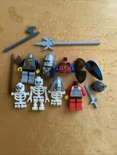 Lego Castle, Mini Figures And Parts Vintage Lego Used Skeletons Shields Swords