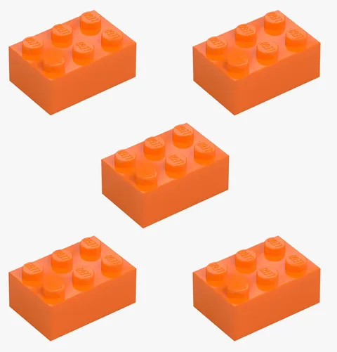 5 New LEGO Orange 2x3 Bricks 3002 building blocks brick block 3x2 4153826