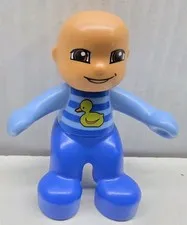 Lego Minifigure Duplo Baby Figure Child Blue Romper Stripes With Duck Shirt Used