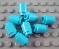 LEGO Lot of 8 Medium Azure 1x1 Round Brick Pieces