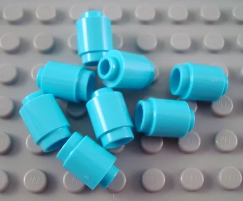 LEGO Lot of 8 Medium Azure 1x1 Round Brick Pieces