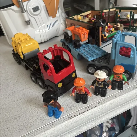Lego Duplo Red & Blue  Semi Truck Cab Vehicle Parts & Figures