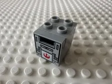 LEGO Container 2x2x2 Door w Slot w Red SW Rebel Alliance 4346px4 Light Bluish