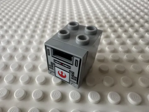 LEGO Container 2x2x2 Door w Slot w Red SW Rebel Alliance 4346px4 Light Bluish