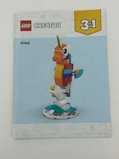 LEGO Creator 31140 Magical Unicorn 3-in-1 Instruction Manual Booklet 2023