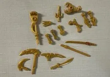 LEGO Ninjago Gold Weapons Accessories Parts Lot Swords Armor Genuine LEGO