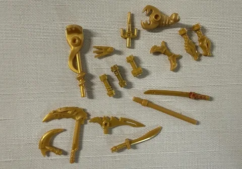 LEGO Ninjago Gold Weapons Accessories Parts Lot Swords Armor Genuine LEGO