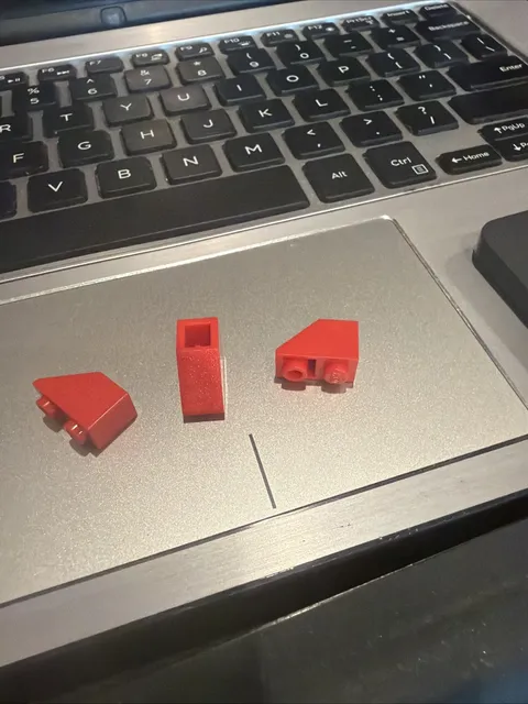 LEGO 3665 SLOPE BRICK  1x2 INVERTED, 45 DEGREES RED QUANTITY 3 PIECES