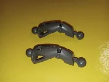 2 Lego part 43557 Bionicle Toa Nuva type Leg Section in Dark Gray Retired pieces