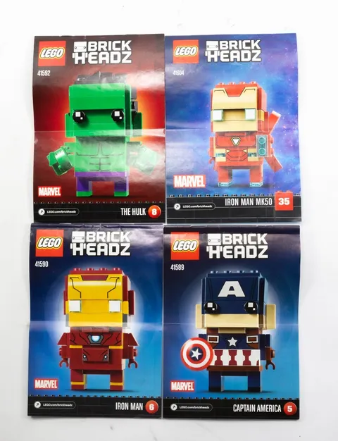 LEGO BrickHeadz Marvel Instructions Only Iron Man Hulk Captain America MK50 Lot