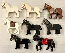 LEGO Vintage Knights & Castle Horses Minifigure Lot of 8 Figs RARE Authentic