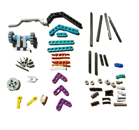 Vintage LEGO Technic Parts Lot - Rare Chrome Silver Exhaust 4466, Liftarms, Pins