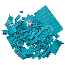 LEGO LOT ASSORTED BLUE AZURE Bricks Parts and Specialty Pieces 6.8 Oz