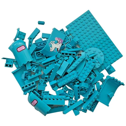 LEGO LOT ASSORTED BLUE AZURE Bricks Parts and Specialty Pieces 6.8 Oz