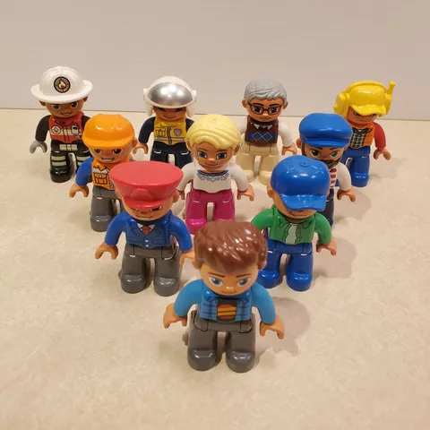 lot of 10 Lego Duplo adult figures minor wear good condition no doubles