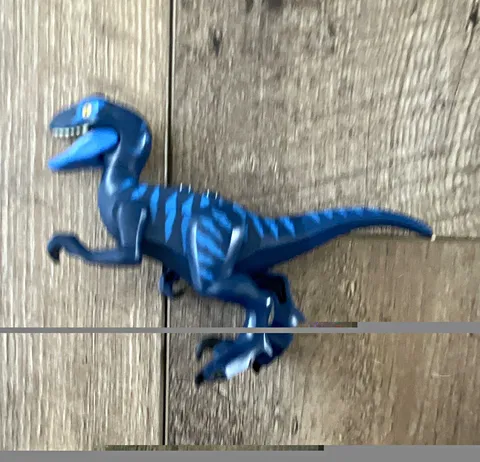 LEGO Blue Velociraptor Dinosaur Figure, Printed, 1 Piece Plastic Animal