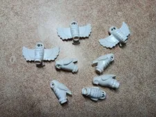 LEGO LOT 8 WHITE HARRY POTTER RIPPLED FEATHERED CHEST OWLS SPREAD WING