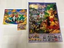 (2) + Huge Ad Map LEGO Islanders Tribal Pirates Instruction Manual Lot 6264 6236