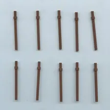 LEGO x 10 Reddish Brown Bar 6L with Stop Ring 63965