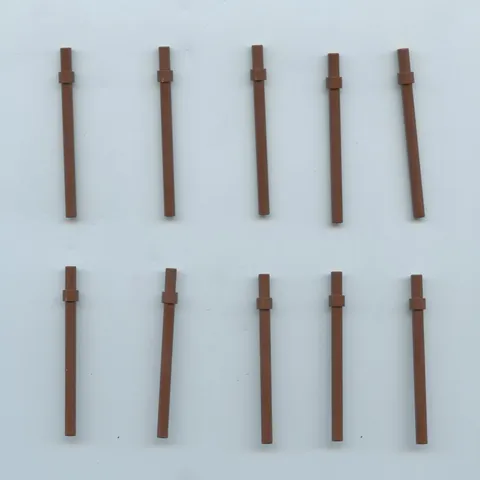 LEGO x 10 Reddish Brown Bar 6L with Stop Ring 63965