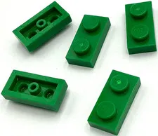 Lego 5 New Green Plates 1 x 2 Parts