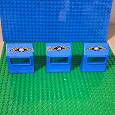 LEGO Artic Explorer Blue Panel 3 x 6 x 6 Sloped with Window. Lot Of 3.
